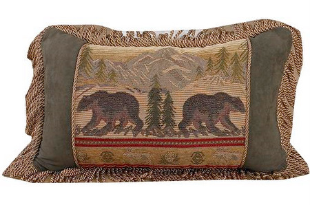 Bear Pillow with Fringe